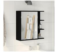 vidaXL Bathroom Mirror Cabinet with Door Black Oak 62.5 x 20.5 x 64 cm