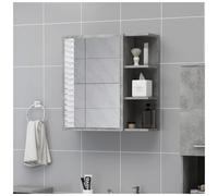 Bathroom Mirror Cabinet Concrete Grey Engineered Wood 62.5x20.5x64 cm Wall Slim