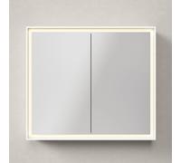 Bathroom Mirror Cabinet Duravit L-Cube 2 doors, E socket, Lower lighting 800x700mm White Matt LC7551018181010
