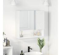 vidaXL Mirror Cabinet High Gloss White 59 x 17 x 55 cm Engineered Wood
