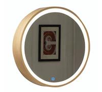 Bathroom Mirror Cabinet Round Circle 50/60/70cm Diameter Illuminated Toiletries Locker - Space Saver(Wood color,50 * 50cm)