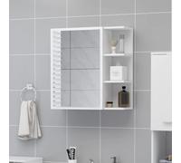 Bathroom Mirror Cabinet Storage Cupboard Side Cabinet Engineered Wood vidaXL