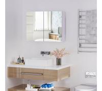 Bathroom Mirror Cabinet Wall Mounted, 80 x 15 x 60 cm, White HOMCOM White One Size