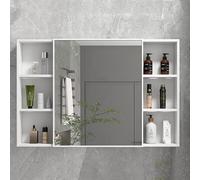 Bathroom Mirror Cabinet, Wall-Mounted Aluminum Storage, Waterproof and Moisture-Proof, with Towel Rack and Silent Hinge
