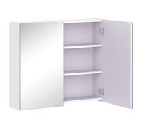 Bathroom Mirror Cabinet Wall Mounted Mirrored Cupboard Storage Unit White