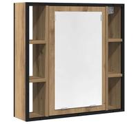 Bathroom Mirror Cabinet Artisan Oak 60x16x60 cm Engineered Wood Glass Wall Shelf