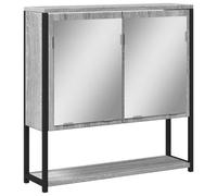 vidaXL Bathroom Mirror Cabinet Wall Mounted Cabinet Smoked Oak Engineered Wood