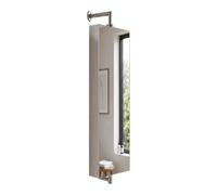 Bathroom mirror cabinet, wall-mounted, swivel, 6 shelves