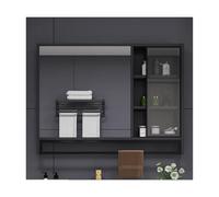 Bathroom Mirror Cabinet Wall Mounted Vanity Mirrored Cabinet Bathroom Cabinet Double Door Mirrored Bathroom Mirror Cabinets With Shelf Wall Hanging Over Toilet Storage Cabinet(Black,90cm/35