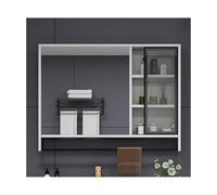 Bathroom Mirror Cabinet Wall Mounted Vanity Mirrored Cabinet Bathroom Cabinet Double Door Mirrored Bathroom Mirror Cabinets With Shelf Wall Hanging Over Toilet Storage Cabinet(White,90cm/35