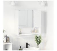 Bathroom Mirror Cabinet White 59 x 17 x 55 cm Engineered Wood Wall-Mounted Unit
