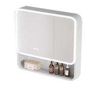 Bathroom Mirror Cabinet with Demisting Light, Wall-Mounted Design, Easy One-Button Control, Pre-Wired, Ideal for Vanities & Sinks (D, 70 * 13 * 70cm)