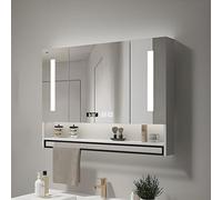 Bathroom Mirror Cabinet With Illuminated Led Light, Bathroom Mirror Cabinet For Over Sink Vanity Makeup Mirror Cabinets Intelligent Anti-fog, Time Display,smart Medicine Cabinet Touch Switc