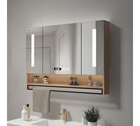 Bathroom Mirror Cabinet With Illuminated Led Light, Bathroom Mirror Cabinet For Over Sink Vanity Makeup Mirror Cabinets Intelligent Anti-fog, Time Display,smart Medicine Cabinet Touch Switc