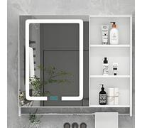 Bathroom Mirror Cabinet With Illuminated Led Light, Mirror With Medicine Cabinet Stepless Dimming Makeup Mirror, Smart Bathroom Medicine Cabinet, Bathroom Mirror With Anti Fog,With Paper Ext