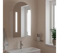 Bathroom Mirror Cabinet with LED Light Arched White 42x13x70 cm Berkfield Home White One Size
