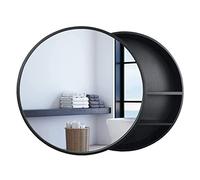 Bathroom Mirror Cabinets Wall Mount Medicine Cabinet, Wood Round Bathroom Vanity Mirrors Storage Cabinet, Large Furniture Storage Cabinet with Mirror