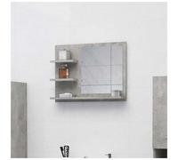 Bathroom Mirror Engineered Wood Concrete Grey 60x10.5x45cm Wall-Mounted Shelf..