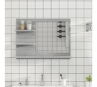 Bathroom Mirror Grey Sonoma 60x10.5x45 cm Engineered Wood Berkfield Home Grey One Size