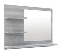 Bathroom Mirror Grey Sonoma Engineered Wood Make up Vanity Wall vidaXL