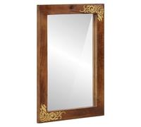 Bathroom Mirror Honey Brown Solid Mango Wood Frame 70x50cm Modern Rectangular XL