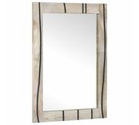 Bathroom Mirror Rectangular Glass and Solid Mango Wood Decor Reflective vidaXL