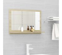 vidaXL Bathroom Mirror – Sonoma Oak Engineered Wood Vanity Unit for Washroom