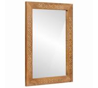 Bathroom Mirror with Mirror Glass and Solid Mango wood Rectangular for vidaXL