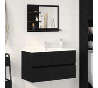 Bathroom Mirror with Shelf 60x10.5x45cm Engineered Wood Wall Mirror