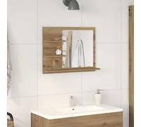 Bathroom Mirror with Shelf 60x10.5x45cm Engineered Wood Wall Mirror