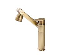 Bathroom Mixer Tap,Modern Monobloc Basin Taps,Single-Lever Basin Mixer Tap,Bathroom Basin Taps Mixers,Universal Rotating Brass Multi-Functional Hot and Cold Mixing,Platinum (Antique)