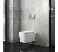 Bathroom Modern Rimless Wall Hung Toilet Square Pan with UF Soft Close Seat