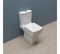Bathroom Modern Square Close Coupled Toilet Pan Soft Close Seat Cistern WC