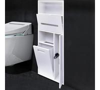 Bathroom Niche Hidden Trash Can Cabinet, Toilet Paper Shampoo Toiletry Cosmetic Storage Organizer for Home Kitchen Bedroom