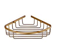 Bathroom Organizer, Solid Brass Storage Basket, Wall Mounted Double Layer Shelf with Hooks for Corner Shower and Basin
