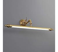 Bathroom Over Mirror Lights Brass, LED Picture Light Vintage Mirror Front Light with Swivel Lamp Head, 3 Color Temperatures, IP44 Retro Mirror Cabinet Lights for Hotel Restaurant,56cm/9W