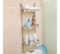 Bathroom Over-The-Toilet Storage Shelf Space-Saving nizer for Small Bathrooms Adhesive Bathroom Shelf for Accessories Easy Installation White Finish