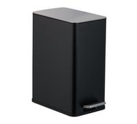 Relaxdays Bathroom Pedal Bin, 10 Litres, Soft-Close Lid, Removable Inner Bucket, Metal, Sanitary Waste Disposal, Black