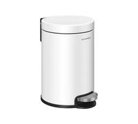 Bathroom pedal bin with soft close lid and inner bucket, 3 L / Cloud White