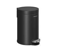 Bathroom pedal bin with soft close lid and inner bucket, 3 L / Ink Black