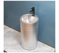 Bathroom Pedestal Sink, Freestanding Vanity Cabinet with Storage, Modern One Piece Wash Basin, Iron Art Industrial Design
