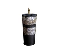 Bathroom Pedestal Sink Retro Bathroom Pedestal Sink With Faucet And Drain Kit Ceramic One Piece Garden Wash Basin Freestanding Sink Vanity