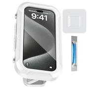 Bathroom Phone Holder, 360° Rotating Wall Mount, Adjustable Brackets, Shower Mobile Phone Holder, for Showers, Tiles, Kitchen Worktops, Mirrors, Bedroom, Hotel, Spa, Travel, Sauna (1 Piece