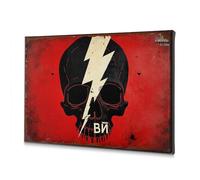 Bathroom Pictures Wall Decor Skull With Lightning Bolt On Red Background. Canvas Decorative Picture Christian Easter Decor Room Decor(20x30cm)