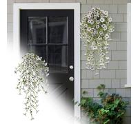 bathroom plant,wisteria artificial flowers,SpringBloom - Realistic Artificial Hanging Flowers for Outdoor Porch & Garden, UV-Proof Silk Faux Botanicals with Adjustable Stems, All-Season Decoration