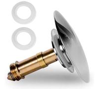 Bathroom Pop Up Click Clack Chrome Sink Plug Stopper, Brass Waste Plug Sink Drain Plug for Wash basin Faucet Vessel Vanity Sink