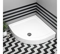 Bathroom Quadrant 700 x 700mm Shower Tray with Riser Kit Plinth for Shower Enclosures Gloss White Slimline Stone Resin
