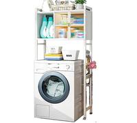 Bathroom Rack with Double Doors Classification Storage Load-bearing Strong Suitable for Storage Above The Washing Machine and Toilet (White clamshell type)