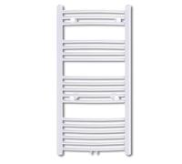 Bathroom Radiator Towel Rail Curved 600 x 1160 mm Steel White Radiator with 565 W Heating Output for Bathroom Wall Mounting Central Heating Dries Towels and Bathrobes Energy Saving