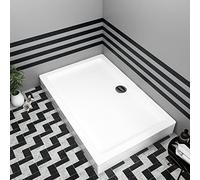 Bathroom Rectangular 1400 x 900mm Shower Tray with Riser Kit Plinth for Shower Enclosure Gloss White Slimline